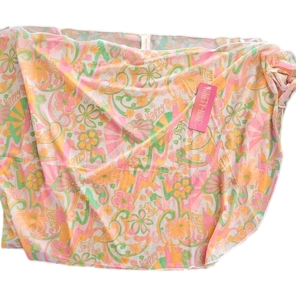 Juniors Ninty-Nine° Wrap Sarong Swim Cover-up Women's One Size Pink orange NWT - Picture 5 of 7